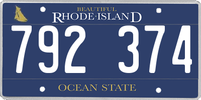 RI license plate 792374