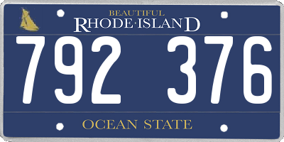 RI license plate 792376