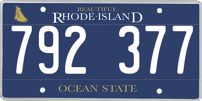 RI license plate 792377