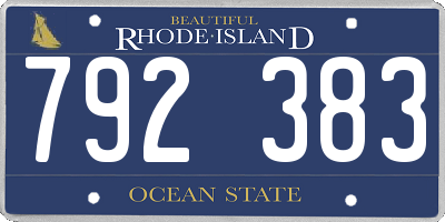 RI license plate 792383