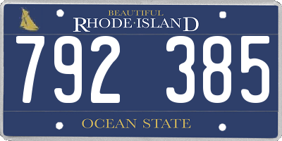 RI license plate 792385