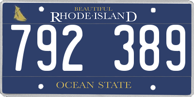 RI license plate 792389