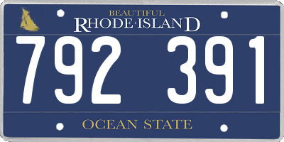 RI license plate 792391
