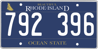 RI license plate 792396