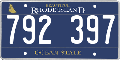 RI license plate 792397