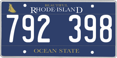 RI license plate 792398