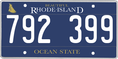 RI license plate 792399