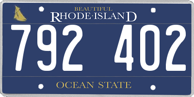 RI license plate 792402