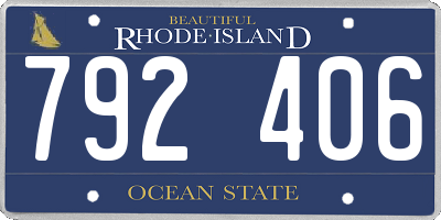 RI license plate 792406