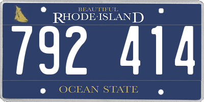 RI license plate 792414