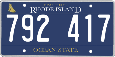 RI license plate 792417