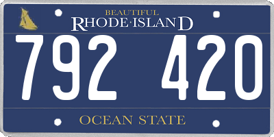 RI license plate 792420