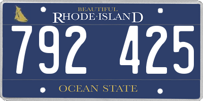 RI license plate 792425