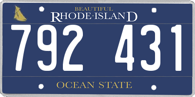 RI license plate 792431