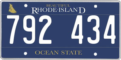 RI license plate 792434