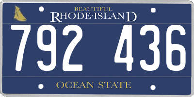RI license plate 792436