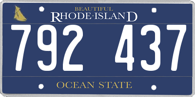 RI license plate 792437