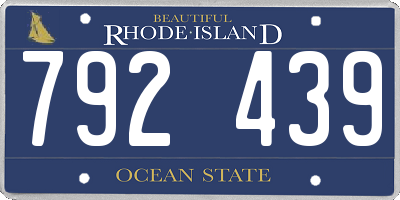 RI license plate 792439