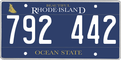 RI license plate 792442