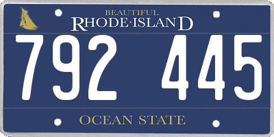 RI license plate 792445