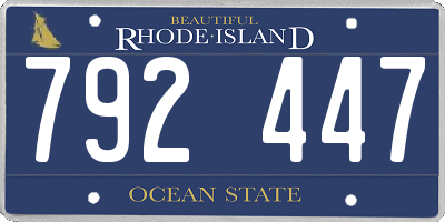 RI license plate 792447
