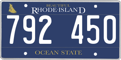 RI license plate 792450