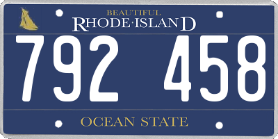 RI license plate 792458