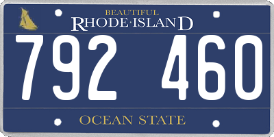 RI license plate 792460