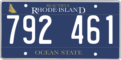 RI license plate 792461