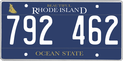 RI license plate 792462