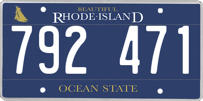 RI license plate 792471