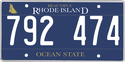RI license plate 792474