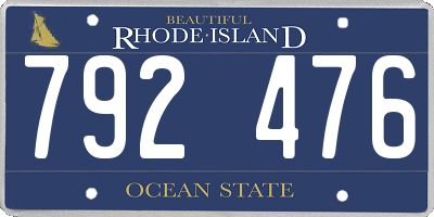 RI license plate 792476