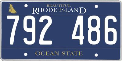 RI license plate 792486