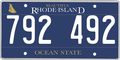 RI license plate 792492