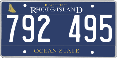 RI license plate 792495
