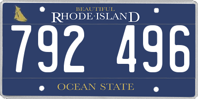 RI license plate 792496