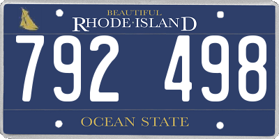 RI license plate 792498