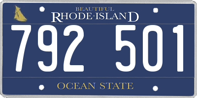 RI license plate 792501