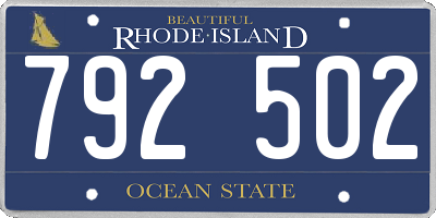 RI license plate 792502