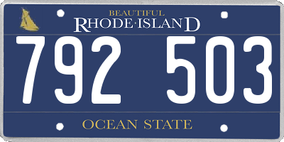 RI license plate 792503