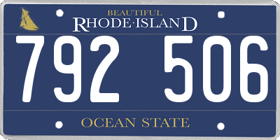 RI license plate 792506