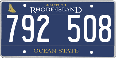 RI license plate 792508