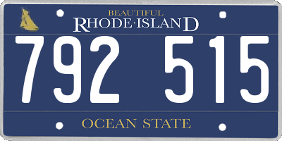 RI license plate 792515