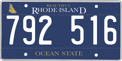 RI license plate 792516
