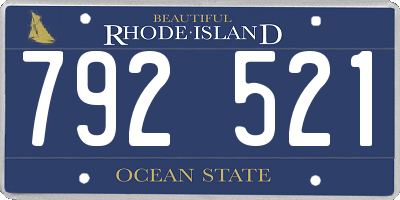 RI license plate 792521