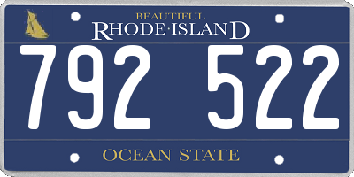 RI license plate 792522