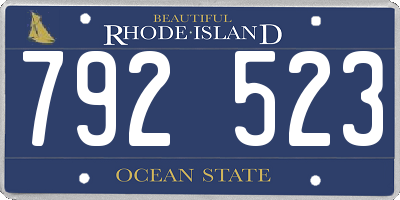 RI license plate 792523