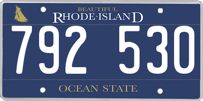 RI license plate 792530