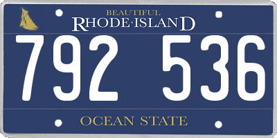 RI license plate 792536